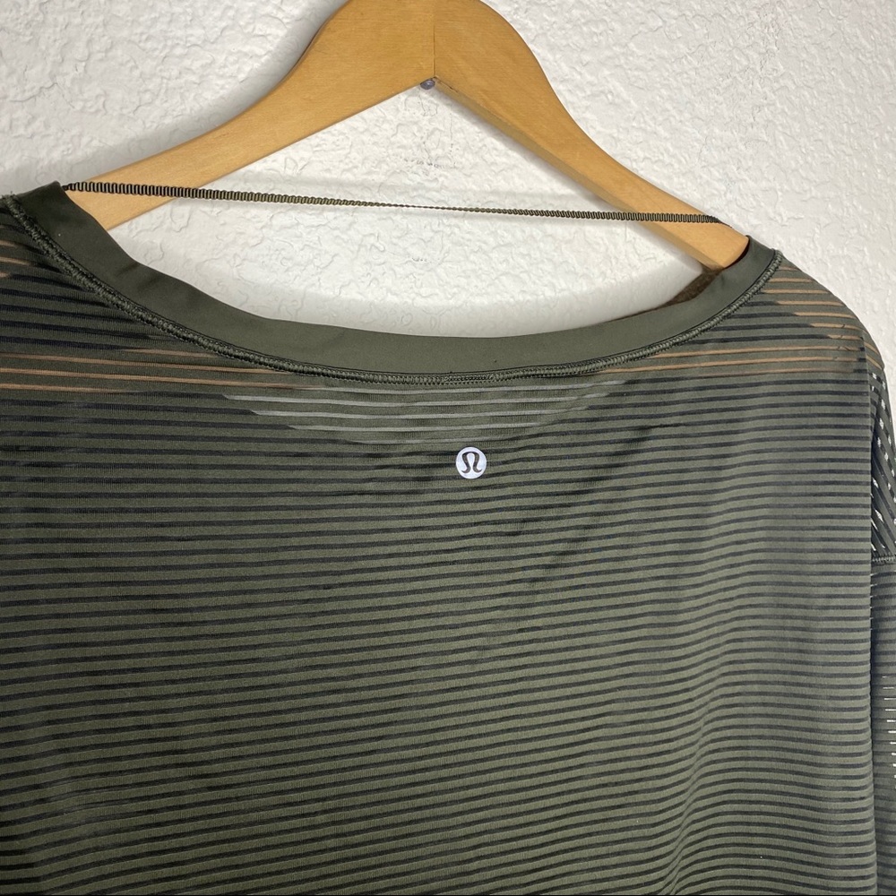 Lululemon Lean In Long Sleeve Top Dark Olive 12 - Picture 6 of 8